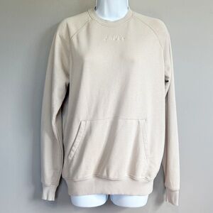 P'tula Oversized Cotton Crewneck Sweatshirt Cream XXS